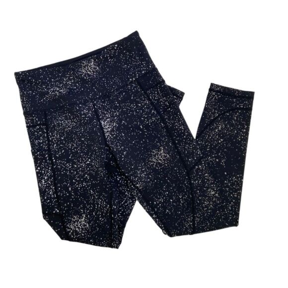 Ziya Active Black Reflected Spotted Spandex Leggings 7/8 Size 4 - Picture 11 of 11